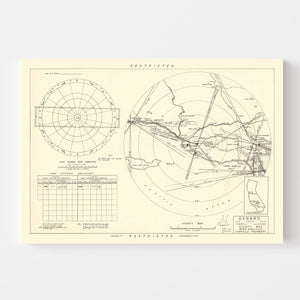 Vintage Map of the Oxnard Air Force Base " Camarillo California Vicinity, 1951