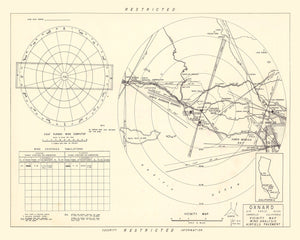 Vintage Map of the Oxnard Air Force Base " Camarillo California Vicinity, 1951