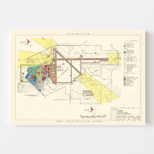 Vintage Map of Paine Air Fore Base, 1952