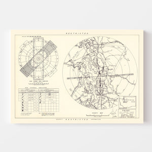 Vintage Map of the Paine Air Fore Base Vicinity, 1952