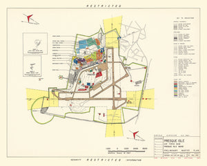 Vintage Map of Presque Isle Air Fore Base, 1952