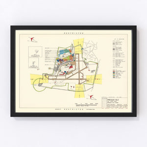 Vintage Map of Presque Isle Air Fore Base, 1952
