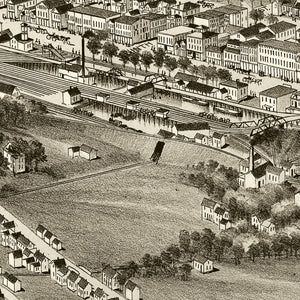 Vintage Map of Honesdale, Pennsylvania 1890