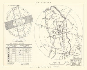 Vintage Map of the Presque Isle Air Fore Base Vicinity, 1952