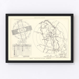 Vintage Map of the Presque Isle Air Fore Base Vicinity, 1952