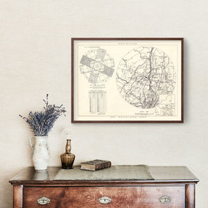 Vintage Map of the Stewart Air Fore Base Vicinity, 1952