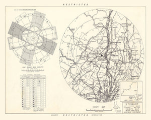 Vintage Map of the Stewart Air Fore Base Vicinity, 1952