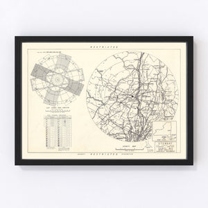 Vintage Map of the Stewart Air Fore Base Vicinity, 1952