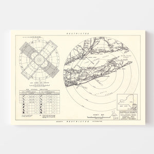 Vintage Map of the Suffolk County Air Force Base Vicinity, 1951