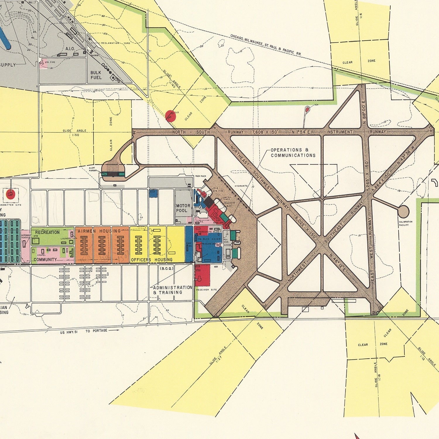 Vintage Map of Traux field, 1952