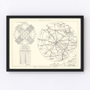 Vintage Map of the Traux field Vicinity, 1952