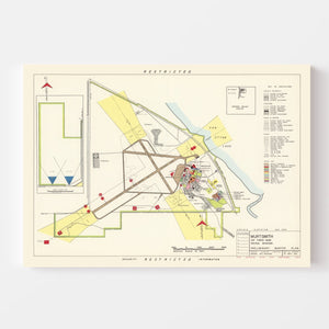 Vintage Map of Wurtsmith Air Force Base, 1952