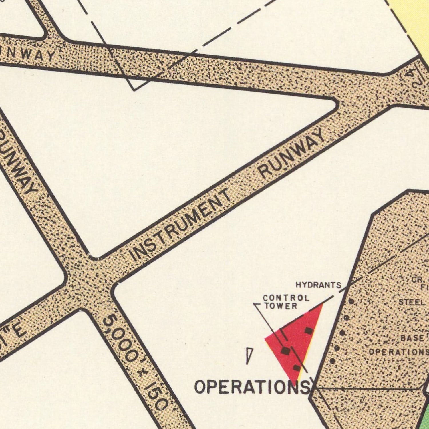 Vintage Map of Wurtsmith Air Force Base, 1952