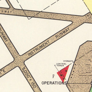 Vintage Map of Wurtsmith Air Force Base, 1952