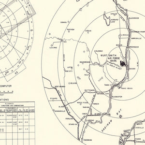 Vintage Map of the Wurtsmith Air Force Base Vicinity, 1952