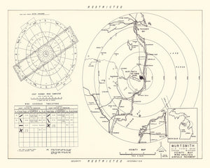 Vintage Map of the Wurtsmith Air Force Base Vicinity, 1952