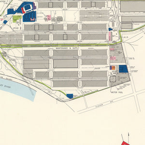 Vintage Map of Cheli Air Force Depot, 1952