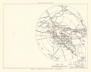 Vintage Map of the Cheli Air Force Depot Vicinity, 1952