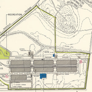 Vintage Map of Gadsden Specialized Air Force Depot, 1952