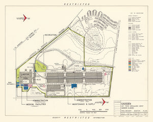Vintage Map of Gadsden Specialized Air Force Depot, 1952