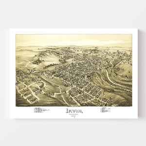 Vintage Map of Irwin, Pennsylvania 1897