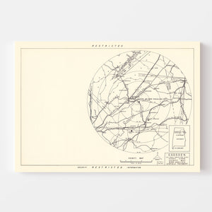 Vintage Map of the Gadsden Specialized Air Force Depot Vicinity, 1952