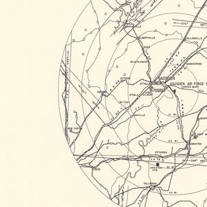 Vintage Map of the Gadsden Specialized Air Force Depot Vicinity, 1952