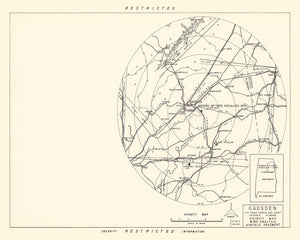 Vintage Map of the Gadsden Specialized Air Force Depot Vicinity, 1952