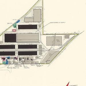 Vintage Map of Gentile Specialized Air Force Depot, 1952