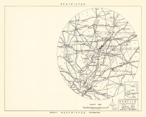 Vintage Map of the Gentile Specialized Air Force Depot Vicinity, 1952