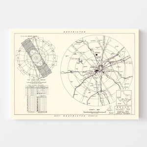 Vintage Map of the Kelly Air Force Base Vicinity, 1952