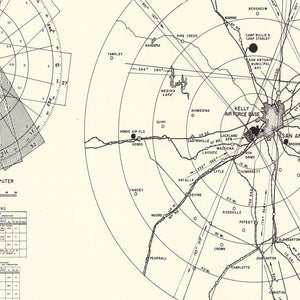 Vintage Map of the Kelly Air Force Base Vicinity, 1952
