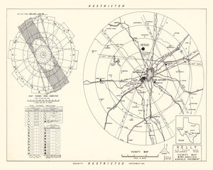 Vintage Map of the Kelly Air Force Base Vicinity, 1952