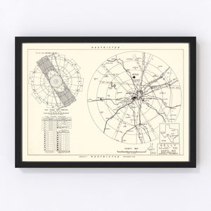 Vintage Map of the Kelly Air Force Base Vicinity, 1952