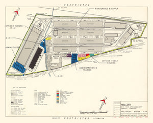 Vintage Map of Mallory Specialized Air Force Depot, 1952