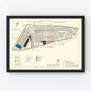 Vintage Map of Mallory Specialized Air Force Depot, 1952