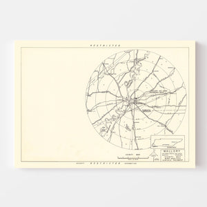 Vintage Map of the Mallory Specialized Air Force Depot Vicinity, 1952