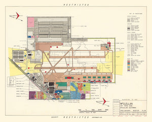 Vintage Map of McClellan Air Force Base, 1952