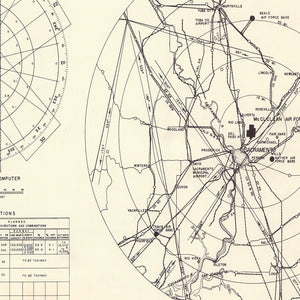 Vintage Map of the McClellan Air Force Base Vicinity, 1952