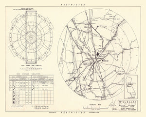 Vintage Map of the McClellan Air Force Base Vicinity, 1952