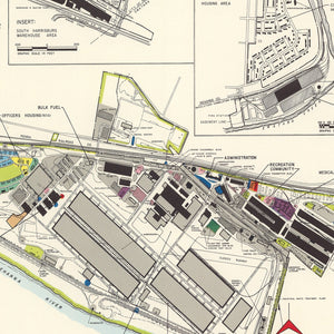 Vintage Map of Olmsted Air Force Base, 1951