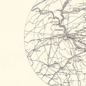 Vintage Map of the Olmsted Air Force Base Vicinity, 1951