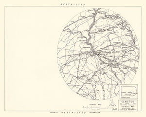 Vintage Map of the Olmsted Air Force Base Vicinity, 1951