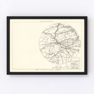 Vintage Map of the Olmsted Air Force Base Vicinity, 1951
