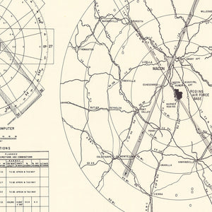Vintage Map of the Robins Air Force Base Vicinity, 1952