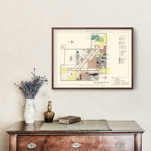 Vintage Map of Tinker Air Force Base, 1952