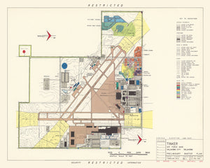 Vintage Map of Tinker Air Force Base, 1952