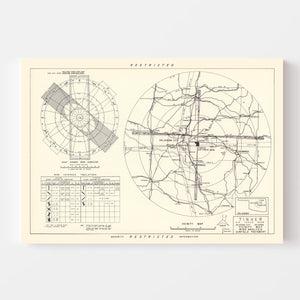 Vintage Map of the Tinker Air Force Base Vicinity, 1952