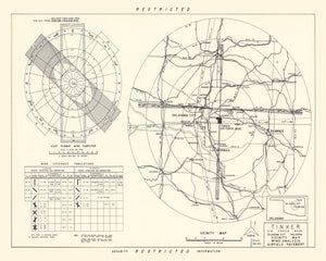 Vintage Map of the Tinker Air Force Base Vicinity, 1952