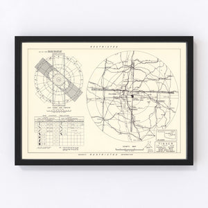 Vintage Map of the Tinker Air Force Base Vicinity, 1952